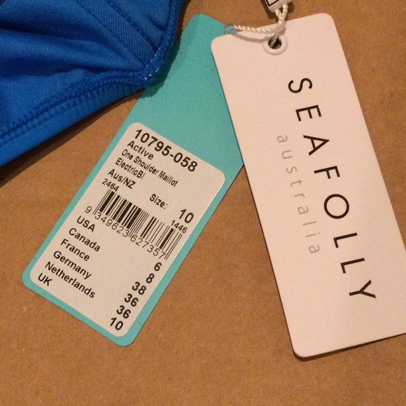 NWT $129 SEAFOLLY US 6 ACTIVE ONE SHOULDER - Picture 2 of 13